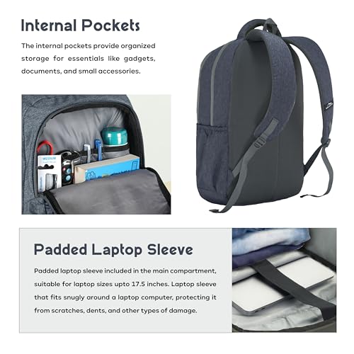 TRAWOC 30L Laptop Backpack TPB04 | Office & Travel Bag with 16-Inch Laptop Compartment, USB Charging Port & 3-Year Warranty -Ash teal - Image 5