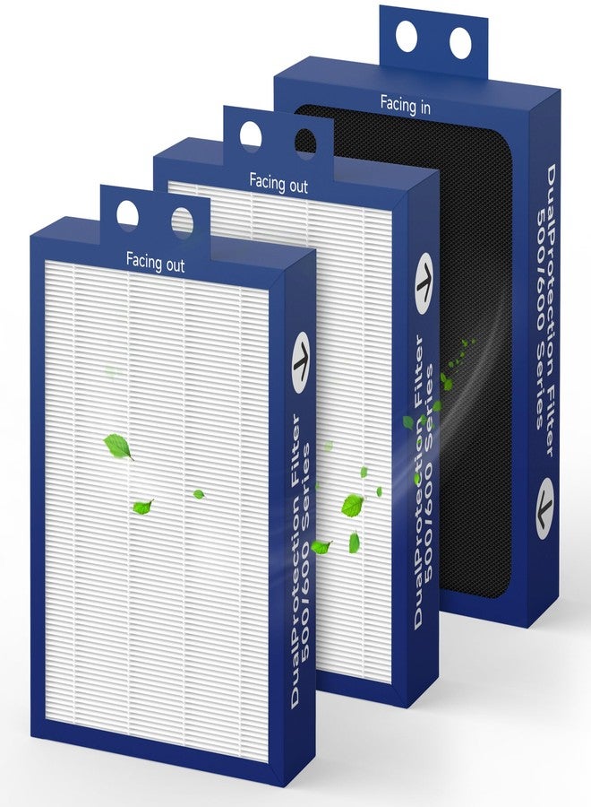 XBWW 500/600 Series Replacement Filter Compatible with Classic 500/600 Series Air Cleaner Purifier 501 503 505 510 550E 555EB 601 603 605 650E Particle Filters, 3 Pcs 1 Sets - Image 1