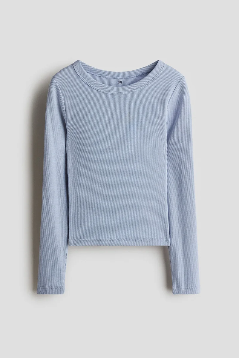 H&M Ribbed cotton jersey top