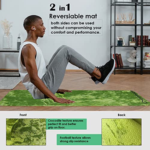 Airavat High Density Anti-Tear Marble Design Exercise Workout Yoga Mat, 2 x 6 Feet Multicolor Yoga Mat for Men Exercise Mat Workout Mat for Yoga Pilates & Home Gym (Green, 8mm Thickness) - Image 3