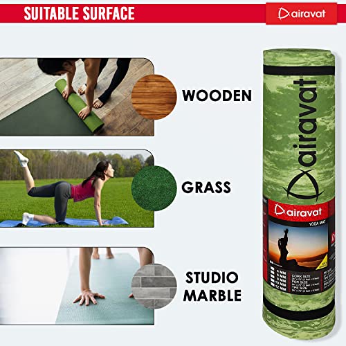 Airavat High Density Anti-Tear Marble Design Exercise Workout Yoga Mat, 2 x 6 Feet Multicolor Yoga Mat for Men Exercise Mat Workout Mat for Yoga Pilates & Home Gym (Green, 8mm Thickness) - Image 5