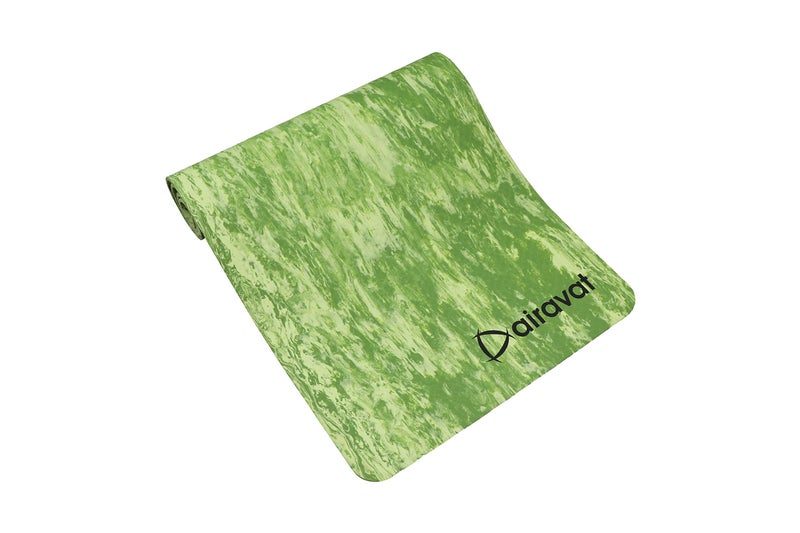 Airavat High Density Anti-Tear Marble Design Exercise Workout Yoga Mat, 2 x 6 Feet Multicolor Yoga Mat for Men Exercise Mat Workout Mat for Yoga Pilates & Home Gym (Green, 8mm Thickness) - Image 1