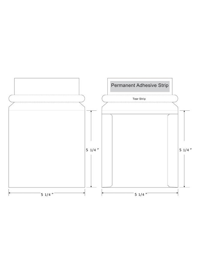 Progo Stay Flat Cd/Dvd White Cardboard Mailer Envelope5 1/4 X 5 1/4 Inches Self Seal Adhesive With Flap 100 Pieces.  - Image 3