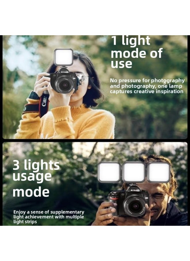 Generic - SLR Camera Fill Light Rgb Mobile Phone Selfie Light Micro Single Hot Shoe Pocket Photography Full Color Soft Light Outdoor-Light Source Color:Three-color Top Version Single Light [applicable To Canon/nikon/For Sony/fuji/panasonic] Camera❤[white Light/natural Light/warm Light]❤Increased Brightness And Battery Life - Image 1