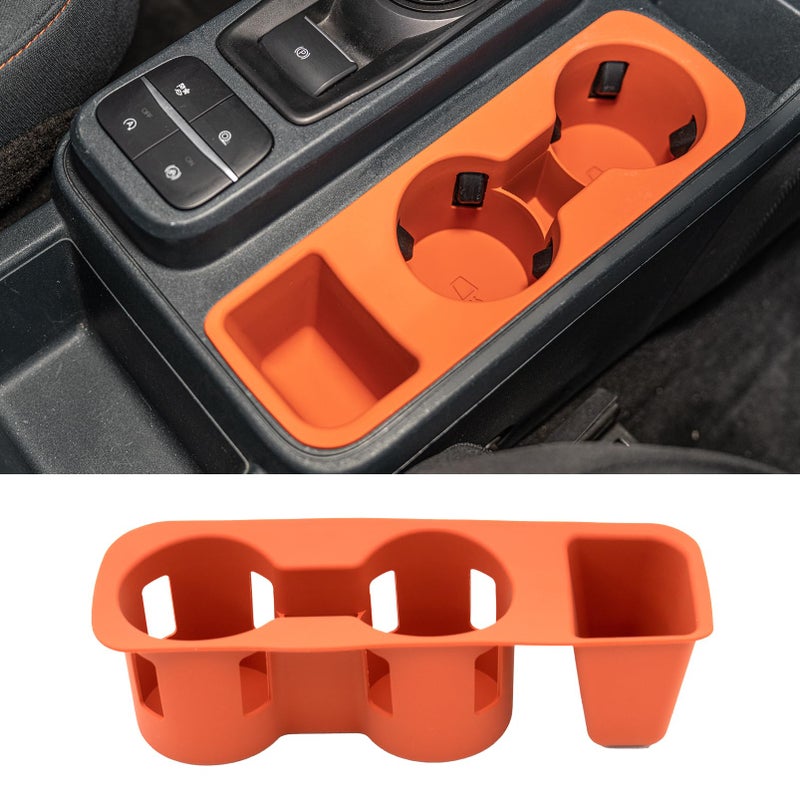 Maxzina Cup Holder Compatible with 2022-2025 2026 Ford Maverick Cup Holder Silicone Insert Center Console Drink Holder Silicone Orange Bottle Holder Interior Decoration for 2024 Maverick Accessories - Image 1
