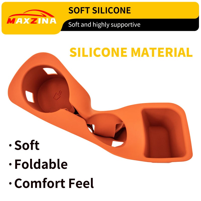 Maxzina Cup Holder Compatible with 2022-2025 2026 Ford Maverick Cup Holder Silicone Insert Center Console Drink Holder Silicone Orange Bottle Holder Interior Decoration for 2024 Maverick Accessories - Image 3