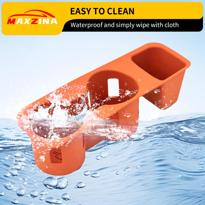 Maxzina Cup Holder Compatible with 2022-2025 2026 Ford Maverick Cup Holder Silicone Insert Center Console Drink Holder Silicone Orange Bottle Holder Interior Decoration for 2024 Maverick Accessories - Image 5