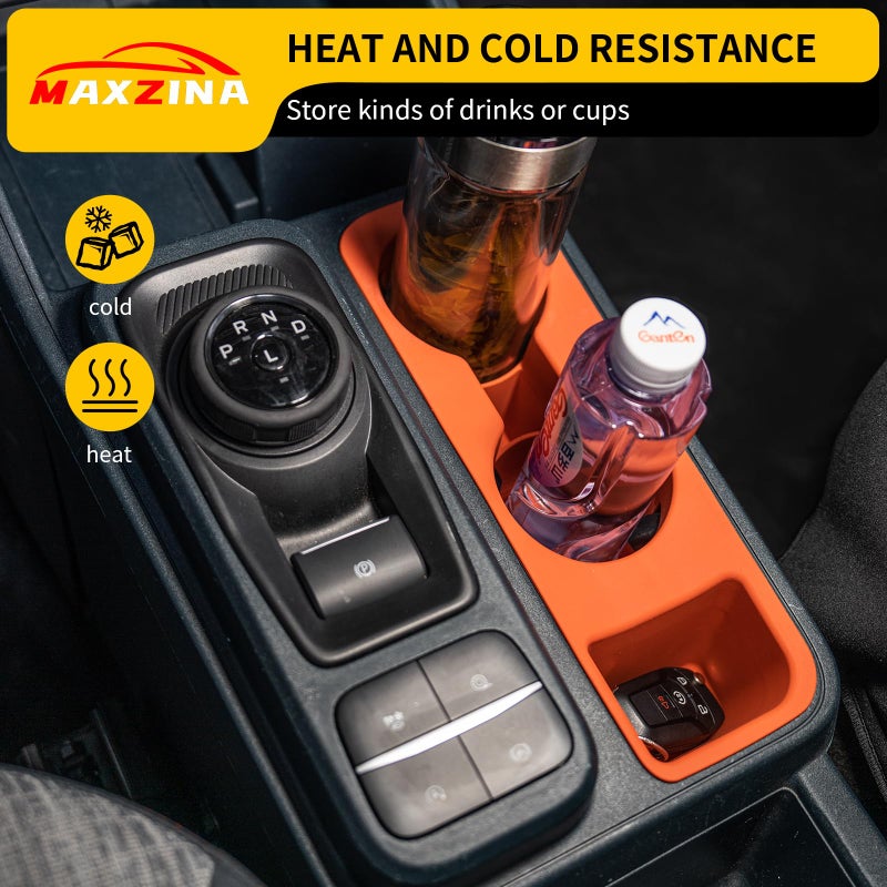 Maxzina Cup Holder Compatible with 2022-2025 2026 Ford Maverick Cup Holder Silicone Insert Center Console Drink Holder Silicone Orange Bottle Holder Interior Decoration for 2024 Maverick Accessories - Image 4