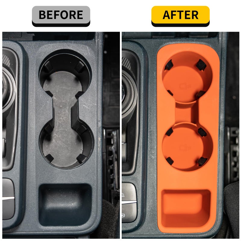 Maxzina Cup Holder Compatible with 2022-2025 2026 Ford Maverick Cup Holder Silicone Insert Center Console Drink Holder Silicone Orange Bottle Holder Interior Decoration for 2024 Maverick Accessories - Image 2