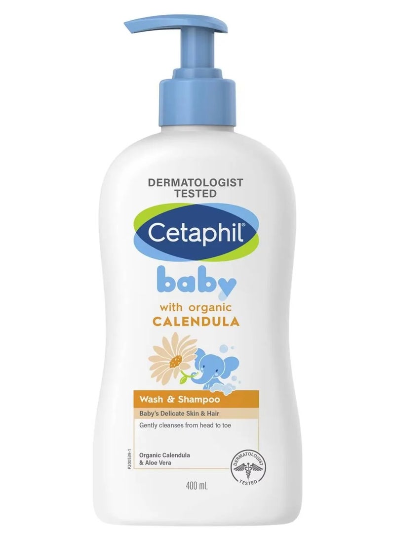Cetaphil Cetaphil Baby Wash & Shampoo With Calendula & Aloe Vera 400ml