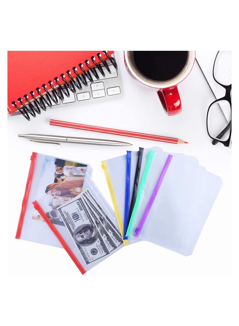 12 Pack Waterproof PVC Zipper Pouches Assorted Colors Perfect for A5 Binders and Loose Leaf Document Storage - Image 2