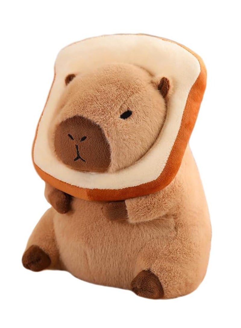 KASTWAVE دبدوب كابيبارا لطيف مع خبز، كابيبارا محشوة بطول 12 بوصة، ألعاب دمى كابيبارا ناعمة، وسادة دمى كابيبارا، هدية عيد ميلاد للأطفال - Image 1