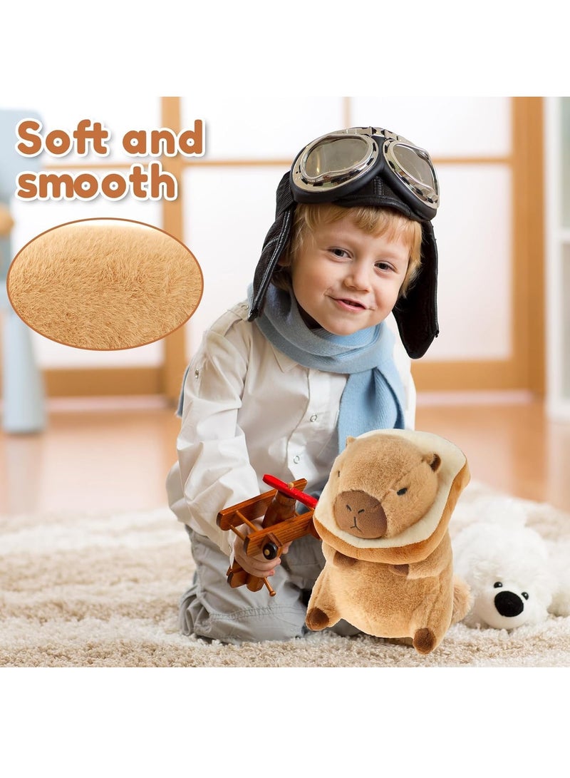 KASTWAVE دبدوب كابيبارا لطيف مع خبز، كابيبارا محشوة بطول 12 بوصة، ألعاب دمى كابيبارا ناعمة، وسادة دمى كابيبارا، هدية عيد ميلاد للأطفال - Image 4