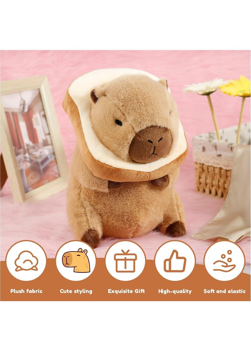 KASTWAVE دبدوب كابيبارا لطيف مع خبز، كابيبارا محشوة بطول 12 بوصة، ألعاب دمى كابيبارا ناعمة، وسادة دمى كابيبارا، هدية عيد ميلاد للأطفال - Image 3