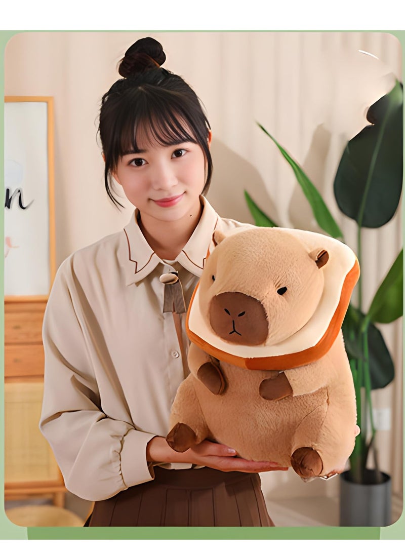 KASTWAVE دبدوب كابيبارا لطيف مع خبز، كابيبارا محشوة بطول 12 بوصة، ألعاب دمى كابيبارا ناعمة، وسادة دمى كابيبارا، هدية عيد ميلاد للأطفال - Image 5