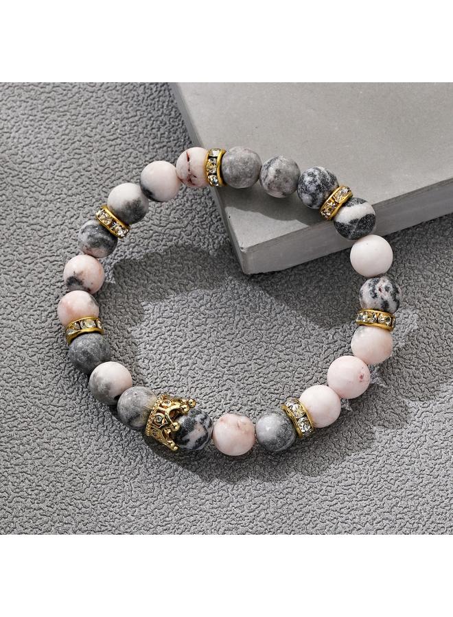 Explosions Natural Stone Bracelet Essential Oil Aromatherapy Bracelet Hot Powder Zebra Bracelet Bracelet Manufacturers 