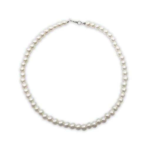 Cupohus Old Lady Costume Set Grandma Wig 100 Days of School Costume Madea Granny Glasses Eyeglass Chains Cords Faux Pearl Bead Necklace Old Lady Cosplay Set 5 Pieces (silver white afro) - Image 5