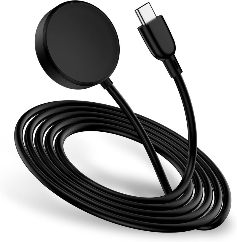 شاحن USB C لساعة سامسونج جالاكسي Watch 8/8 Classic/7/6 Classic/6/5 Pro/5/4/4 Classic/3/Active 2/Active 1، شاحن لاسلكي مغناطيسي لجالاكسي مع كابل Type-C بطول 0.9 متر - Image 1