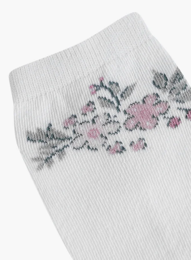 Celeste  Floral Print Ankle Length Socks - Set of 5 for Women | Best Price UAE