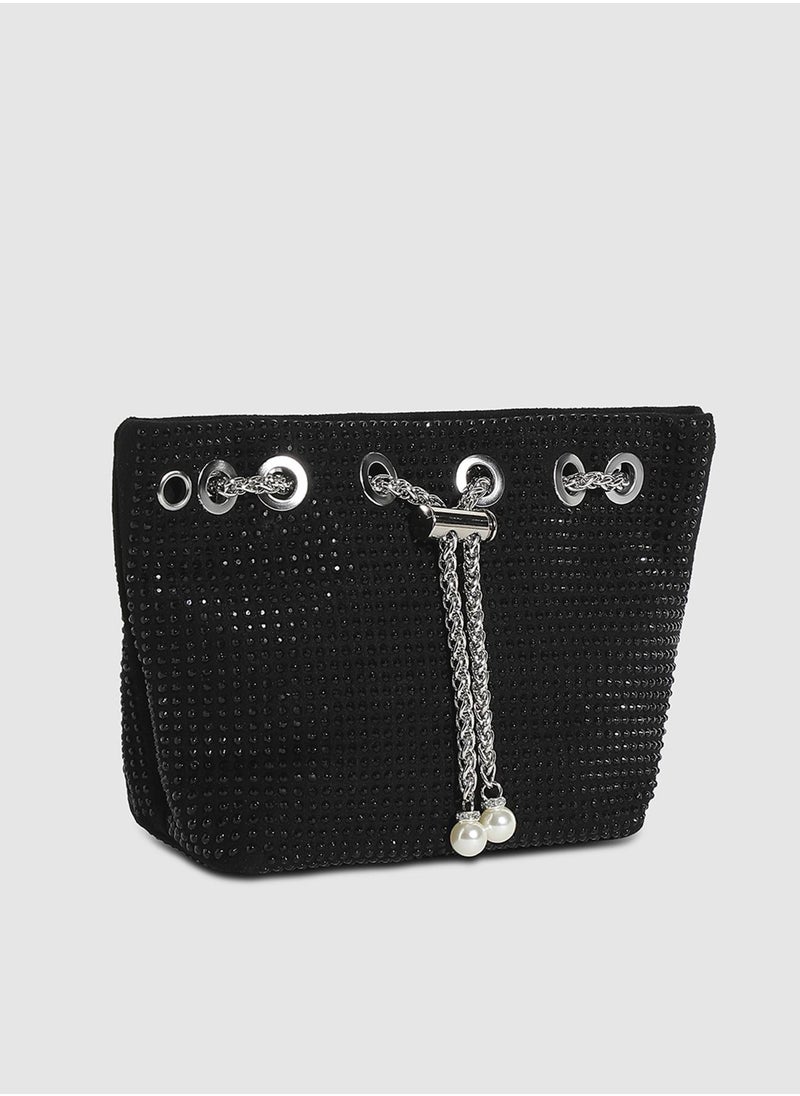 Haute Sauce Stud Chain Handbag - Black  - Image 1