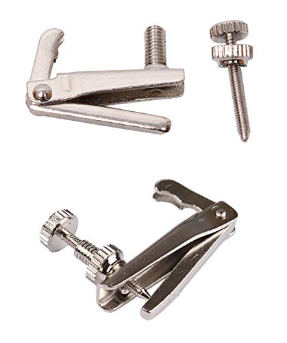 Jiayouy Jiayouy 4Pcs Violin Fine Tuners 3/4-4/4 String Adjuster Fine Tuner Violin Parts Silver  - Image 3