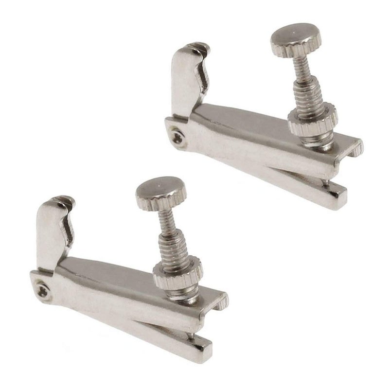 Jiayouy Jiayouy 4Pcs Violin Fine Tuners 3/4-4/4 String Adjuster Fine Tuner Violin Parts Silver  - Image 2