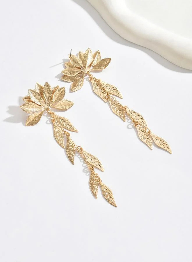 Take Two Gold Leaf Dangle Earrings