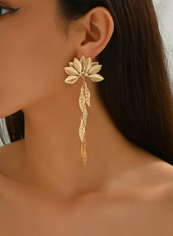 Take Two Gold Leaf Dangle Earrings