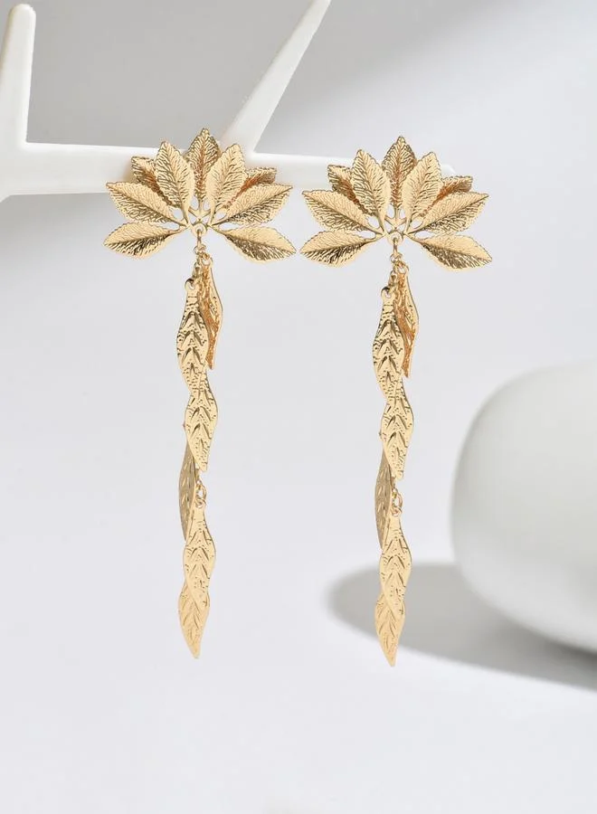 Take Two Gold Leaf Dangle Earrings