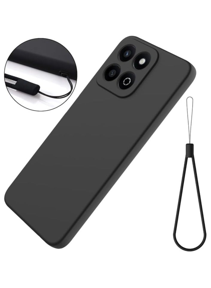 Case Compatible with Honor X7c / Honor 200 Smart Case, Liquid Silicone Soft TPU Case with Microfiber Cloth Layer, Anti-Fingerprint Shockproof Cover with Lanyard Strap - Image 5