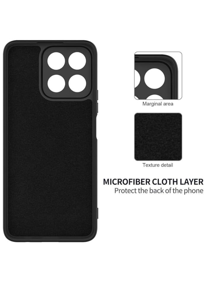 Case Compatible with Honor X7c / Honor 200 Smart Case, Liquid Silicone Soft TPU Case with Microfiber Cloth Layer, Anti-Fingerprint Shockproof Cover with Lanyard Strap - Image 4