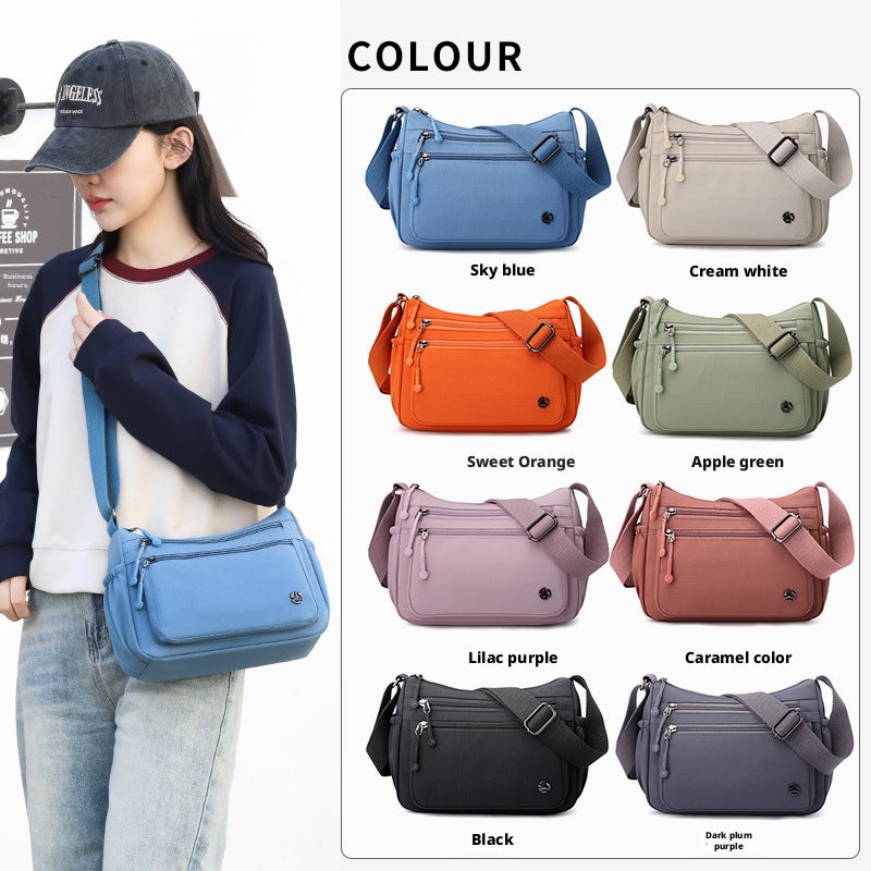 Casual Fashion Nylon Crossbody Bag for Women, Lightweight, Large Capacity, Zipper Closure - Image 1