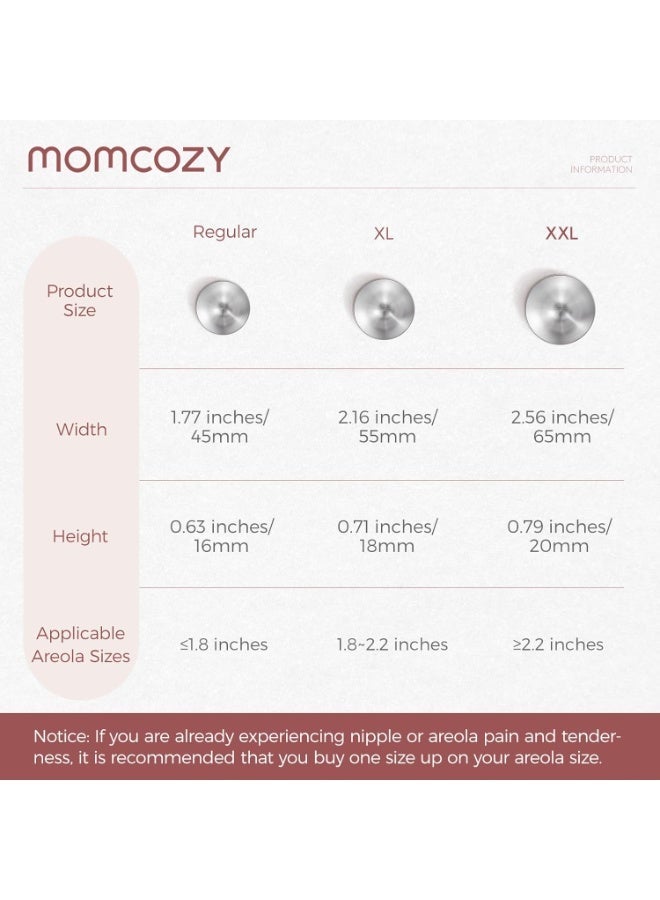 Momcozy أكواب رضاعة فضة 999، تصميم بدون ثقوب، دروع حلمة فضة 999، أساسيات الرضاعة الطبيعية، دروع حلمة فضة للمواليد الجدد، دروع حلمة معدنية - Image 2