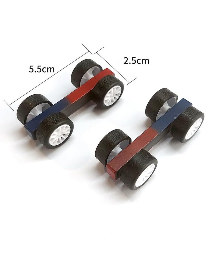 VITION 4 Pack Magnetic Car Toys for Physics Experiment and Lab Science Education Supplies 55x25mm (Red/Blue) - Image 2