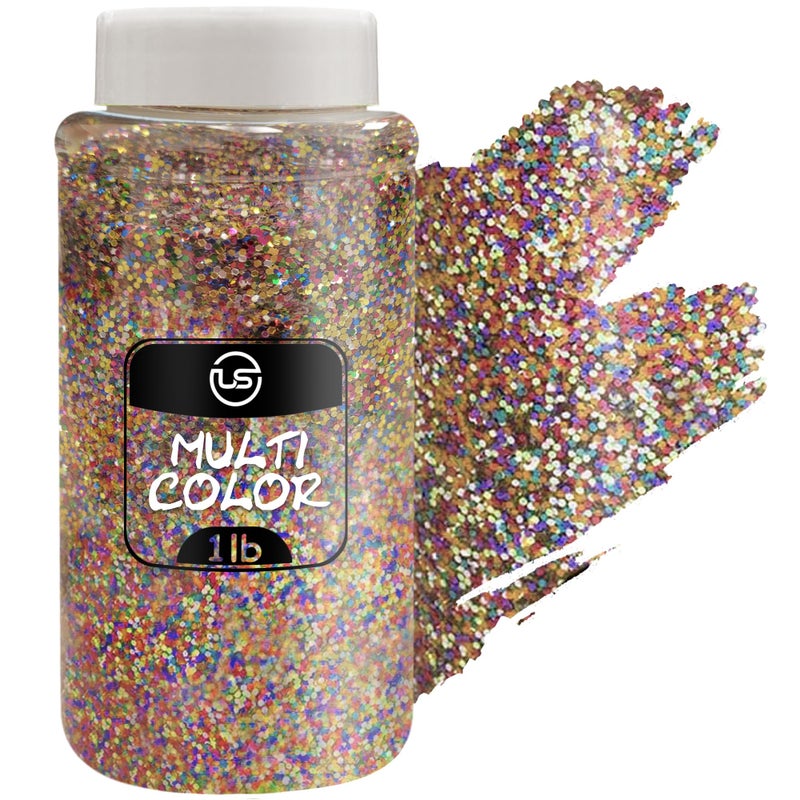 Multicolored Glitter Bulk Fine Glitter for Crafts Resin and Scrapbooking  1 LB16OZ Shaker Bottles Great for Tumblers and Crafts
