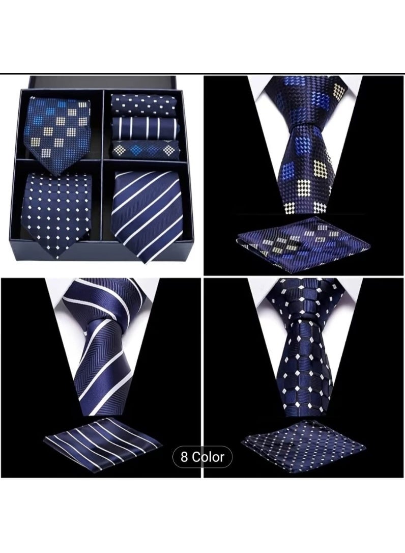 طقم إكسسوارات رجالي فاخر 6 قطع - تشكيلة كرفتات  ومناديل جيب (Pocket Square) بتصاميم ملكية - داخل صندوق هدايا VIP - Image 5
