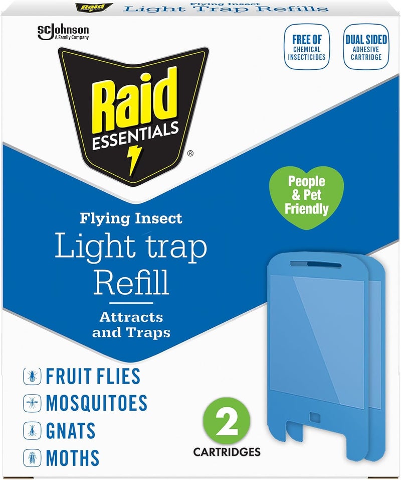 RAID Essentials Flying Insect Light Trap Refills, 2 Cartridges - Image 1