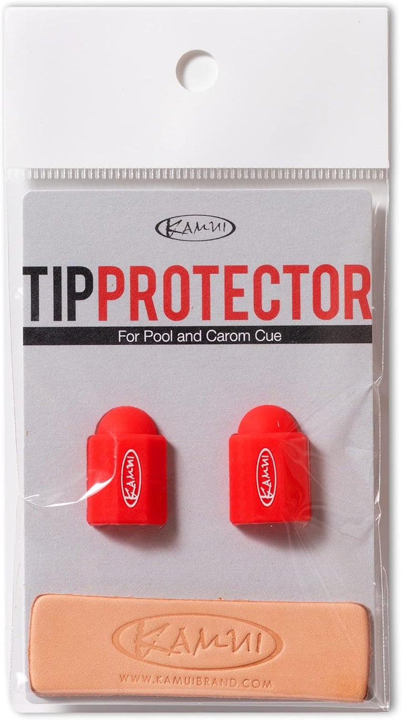 KAMUI Billiard Cue Tip Protector 2-Pack Leather Burnisher (Red) - Image 1