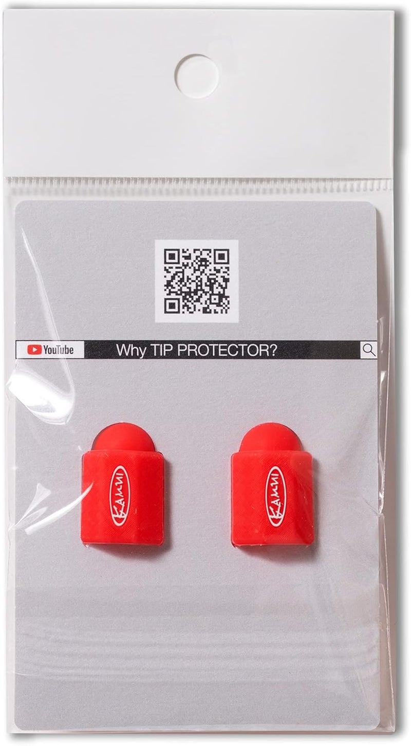 KAMUI Billiard Cue Tip Protector 2-Pack Leather Burnisher (Red) - Image 2