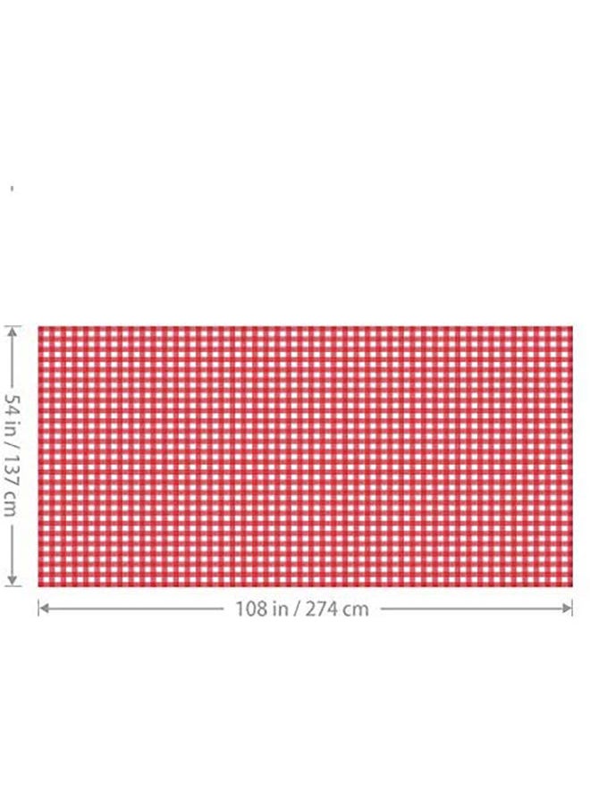 WALALLA - Pack of 4 Picnic Tablecloth Red and White Checkered Tablecloth Disposable Party Tablecloth 137X274CM - Image 1