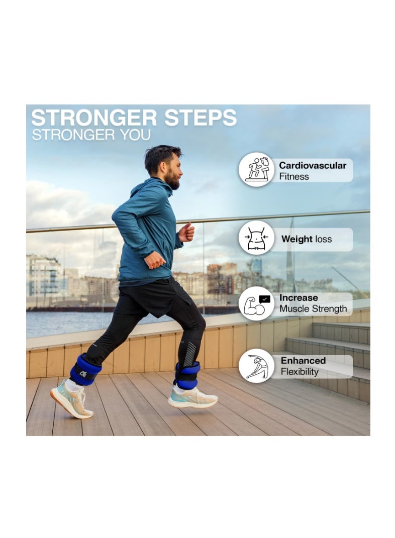 Allure Sphere Ankle Weights With Adjustable Straps For Men & Women 0.5Kg- 2.5Kg In Pair - Wrist & Leg Weights For Jogging, Running, Gymnastics, Fitness Exercise, Workouts - Image 4