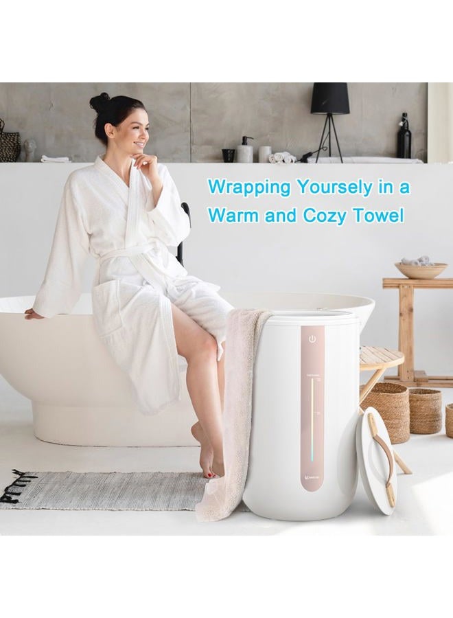 Keenray Towel Warmer for Bathroom, Towel Warmer Bucket with Heating Progress Bar, Fragrance Disc Holder, Leather Handle, Auto Shut-Off Towel Bucket Fits Up to Two 40" x 70" Towels, Bathrobe, Blankets - Image 5