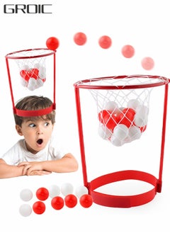 GROIC 2 Pack Head Hoop Basketball Party Game for Kids and Adults with 40 Balls,Adjustable Headband Hoop Game for Kids,Outdoor Sports Toys  - Image 1