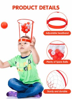 GROIC 2 Pack Head Hoop Basketball Party Game for Kids and Adults with 40 Balls,Adjustable Headband Hoop Game for Kids,Outdoor Sports Toys  - Image 2