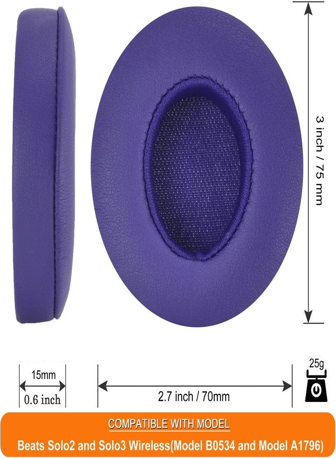 defean Solo3 Solo2 Earpads Replacement Ear Cushion Ear Pads for Solo 3.0 Wireless, Solo 2.0 Wireless On-Ear Headphone,3M Stronger Adhesive, Softer Leather, Noise Isolation Foam (Pop Purple) - Image 4