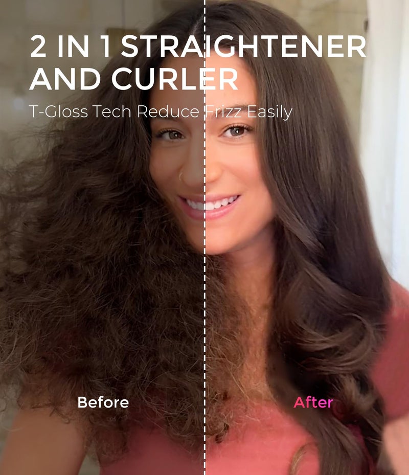 TYMO Thermal Brush Curling Brush - STYLUX 1.7 Inch Blowout Volumizer with Flexi-Fit for Hair Straightening, Heated Round Styler Tool, Hair Straightener and Curler 2 in 1, Dual Voltage, Pink - Image 5