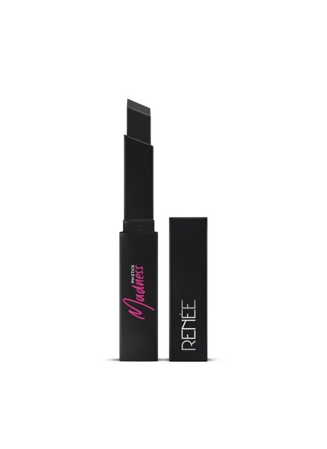 Renee - Madness Ph Lipstick 3Gm| Black Lipstick With Pink Payoff; Long Lasting Nourishment Enriched With Vitamin E & Jojoba Oil; Vegan & Paraben Free - Image 1