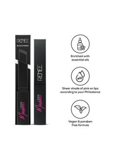 Renee Madness Ph Lipstick 3Gm| Black Lipstick With Pink Payoff; Long Lasting Nourishment Enriched With Vitamin E & Jojoba Oil; Vegan & Paraben Free  - Image 3
