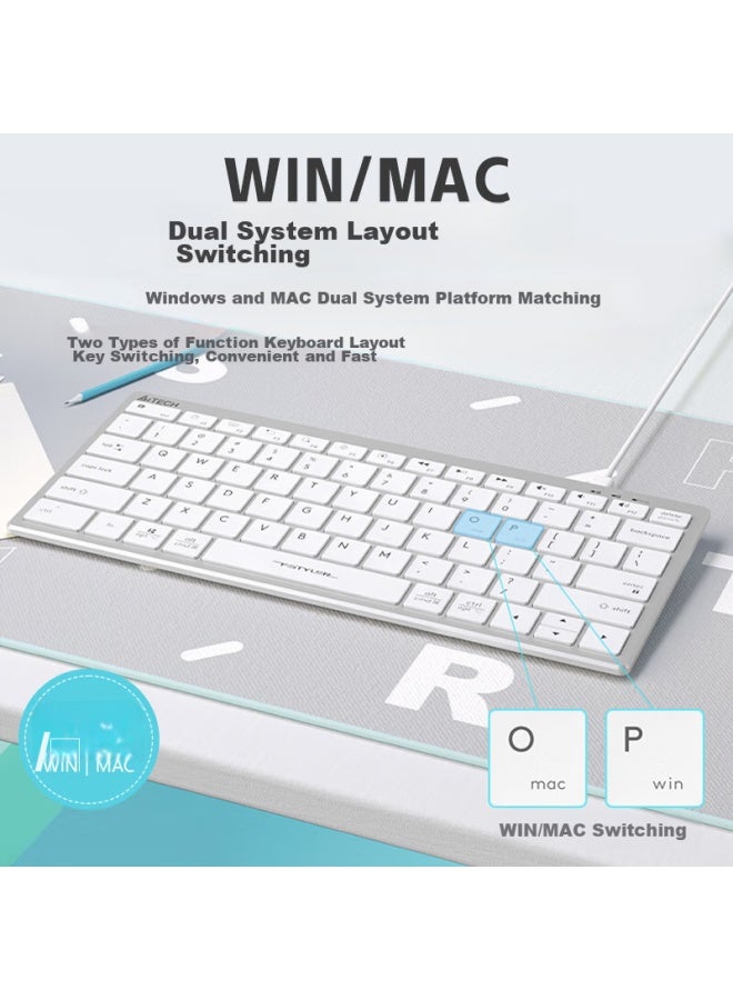 A4tech Fx51 Wired Compact Keyboard, Quiet Laptop Office Typing Dedicated Portable Short 78-key, Fei Shidai Scissor Foot Keyboard, Iron Gray - Image 4