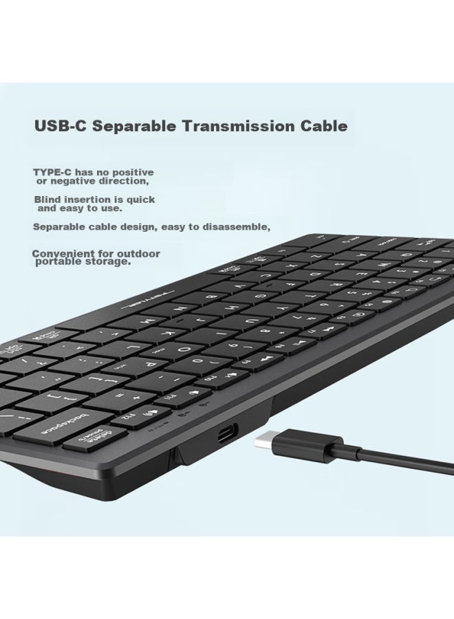 A4tech Fx51 Wired Compact Keyboard, Quiet Laptop Office Typing Dedicated Portable Short 78-key, Fei Shidai Scissor Foot Keyboard, Iron Gray - Image 2